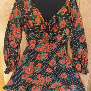 Free People poppy and polka dot dress